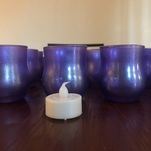 Purple tealight candle holders